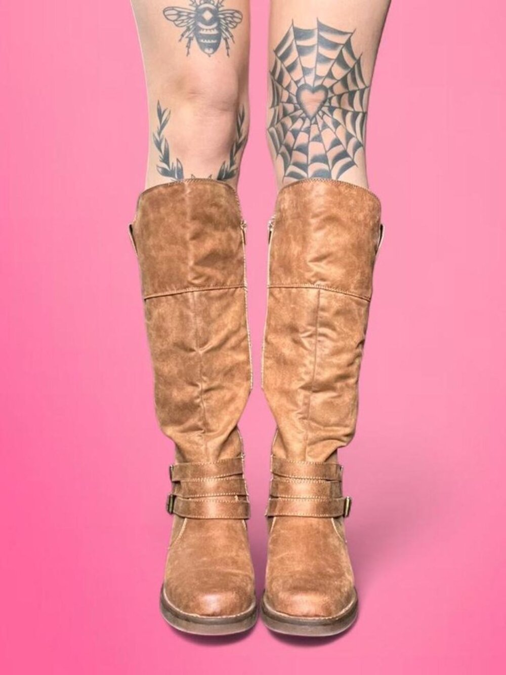 Y2K brown knee high riding boots